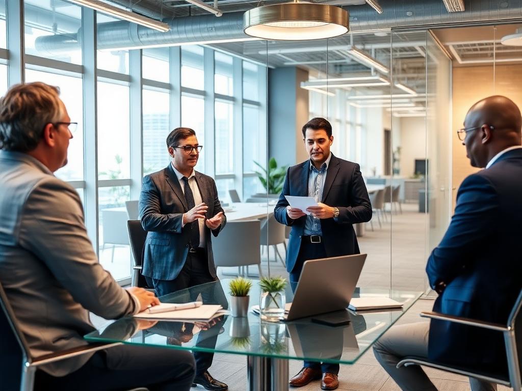 Professional consultation meeting for real estate technology solutions